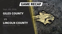 Recap: Giles County  vs. Lincoln County  2016