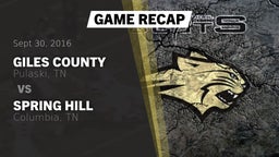 Recap: Giles County  vs. Spring Hill  2016