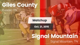 Matchup: Giles County vs. Signal Mountain  2016