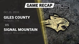 Recap: Giles County  vs. Signal Mountain  2016