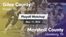 Matchup: Giles County vs. Marshall County  2016