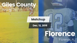 Matchup: Giles County vs. Florence  2016
