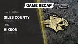 Recap: Giles County  vs. Hixson  2016
