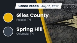 Recap: Giles County  vs. Spring Hill  2017