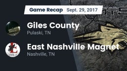 Recap: Giles County  vs. East Nashville Magnet 2017