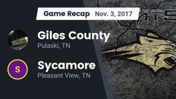 Recap: Giles County  vs. Sycamore  2017
