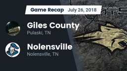 Recap: Giles County  vs. Nolensville  2018