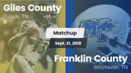Matchup: Giles County vs. Franklin County  2018