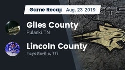 Recap: Giles County  vs. Lincoln County  2019