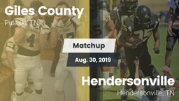 Matchup: Giles County vs. Hendersonville  2019