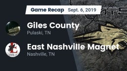 Recap: Giles County  vs. East Nashville Magnet 2019