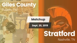 Matchup: Giles County vs. Stratford  2019