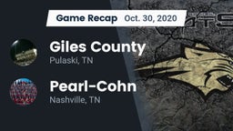 Recap: Giles County  vs. Pearl-Cohn  2020