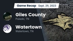 Recap: Giles County  vs. Watertown  2023