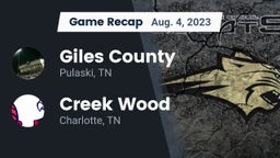 Recap: Giles County  vs. Creek Wood  2023