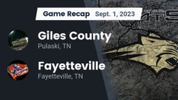 Recap: Giles County  vs. Fayetteville  2023