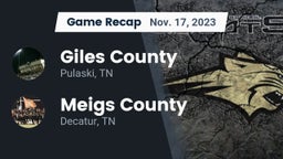 Recap: Giles County  vs. Meigs County  2023