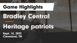 Bradley Central  vs Heritage patriots Game Highlights - Sept. 16, 2023