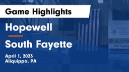 Hopewell  vs South Fayette  Game Highlights - April 1, 2023