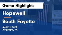 Hopewell  vs South Fayette Game Highlights - April 21, 2023