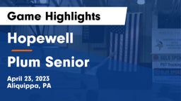 Hopewell  vs Plum Senior  Game Highlights - April 23, 2023