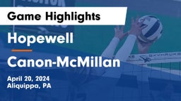 Hopewell  vs Canon-McMillan  Game Highlights - April 20, 2024