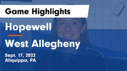Hopewell  vs West Allegheny  Game Highlights - Sept. 17, 2022