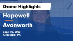 Hopewell  vs Avonworth  Game Highlights - Sept. 22, 2022