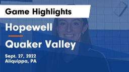 Hopewell  vs Quaker Valley  Game Highlights - Sept. 27, 2022