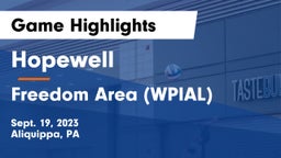 Hopewell  vs Freedom Area  (WPIAL) Game Highlights - Sept. 19, 2023