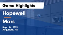 Hopewell  vs Mars Game Highlights - Sept. 16, 2023
