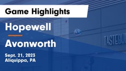 Hopewell  vs Avonworth  Game Highlights - Sept. 21, 2023
