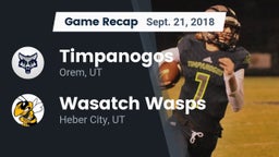 Recap: Timpanogos  vs. Wasatch Wasps 2018