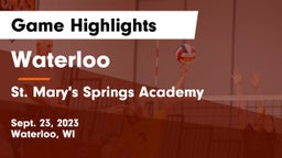 Waterloo  vs St. Mary's Springs Academy  Game Highlights - Sept. 23, 2023