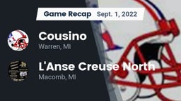 Recap: Cousino  vs. L'Anse Creuse North  2022