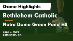 Bethlehem Catholic  vs Notre Dame Green Pond HS Game Highlights - Sept. 3, 2022
