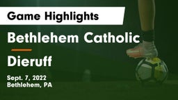 Bethlehem Catholic  vs Dieruff  Game Highlights - Sept. 7, 2022