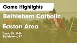 Bethlehem Catholic  vs Easton Area  Game Highlights - Sept. 25, 2020