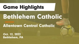 Bethlehem Catholic  vs Allentown Central Catholic  Game Highlights - Oct. 12, 2022