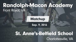 Matchup: Randolph-Macon Acade vs. St. Anne's-Belfield School 2016