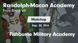 Matchup: Randolph-Macon Acade vs. Fishburne Military Academy 2016