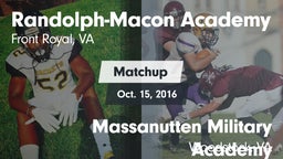 Matchup: Randolph-Macon Acade vs. Massanutten Military Academy  2016