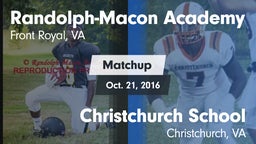 Matchup: Randolph-Macon Acade vs. Christchurch School 2016