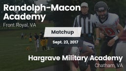 Matchup: Randolph-Macon Acade vs. Hargrave Military Academy  2017
