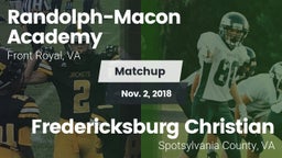 Matchup: Randolph-Macon Acade vs. Fredericksburg Christian  2018