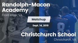 Matchup: Randolph-Macon Acade vs. Christchurch School 2019