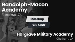 Matchup: Randolph-Macon Acade vs. Hargrave Military Academy  2019