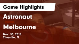Astronaut  vs Melbourne  Game Highlights - Nov. 30, 2018
