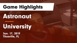 Astronaut  vs University  Game Highlights - Jan. 17, 2019