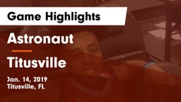 Astronaut  vs Titusville  Game Highlights - Jan. 14, 2019